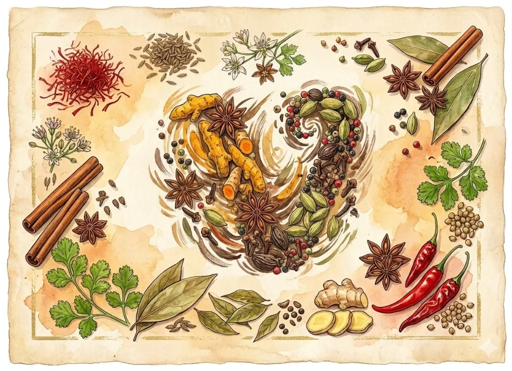 Vrajaspice premium spice arrangement forming a heart
