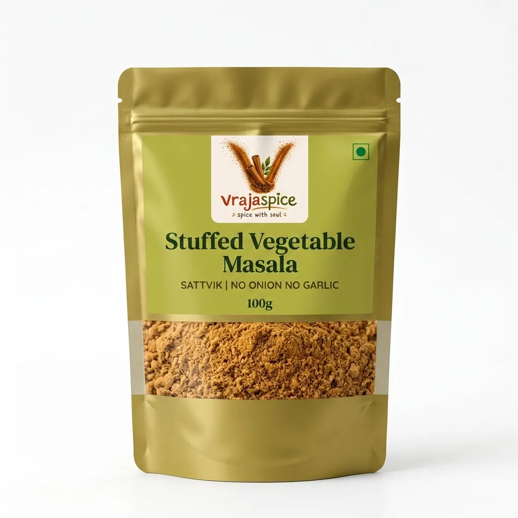 Stuffed Vegetable Masala - no onion no garlic product by Vrajaspice